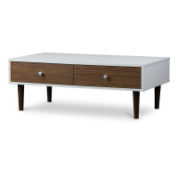 Baxton Studio WI5482-Walnut-CT Gemini Wood Contemporary Coffee Table